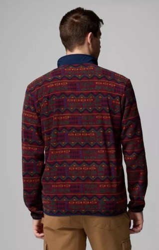 מעיל מיקרו-פליז גברים Sequoia Grove Printed Full Zip יין אדום - Columbia(קולומביה)