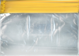 מארז 10 תיק שקוף PVC עם רוכסן צהוב/ A4