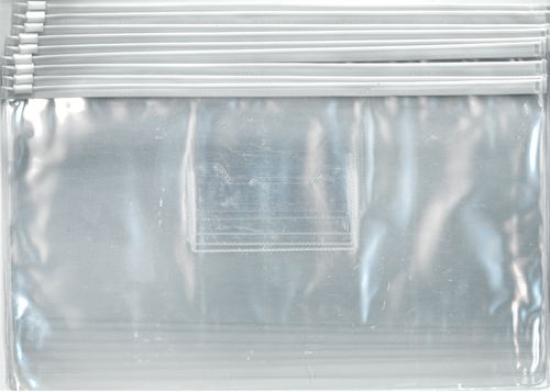 מארז 10 תיק שקוף PVC עם רוכסן לבן/ A4
