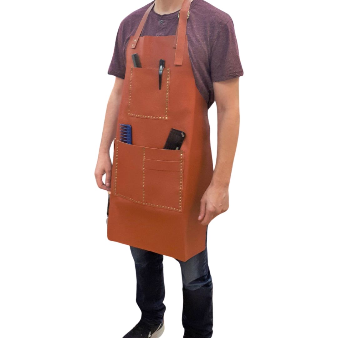 סינור ספר 100% עור חום/שחור עיצוב רטרו