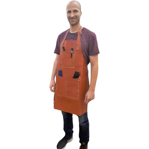 סינור ספר 100% עור חום/שחור עיצוב רטרו
