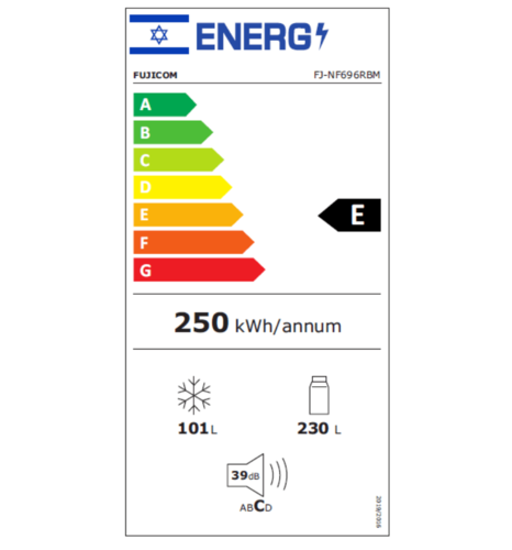 מקרר מקפיא תחתון 331 ליטר NO-FROST שחור מט FJ-NF696RBM