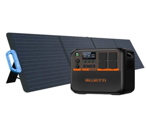 מארז תחנת כוח ניידת ופאנל סולארי Bluetti AC200PL 2304Wh + Bluetti 200W