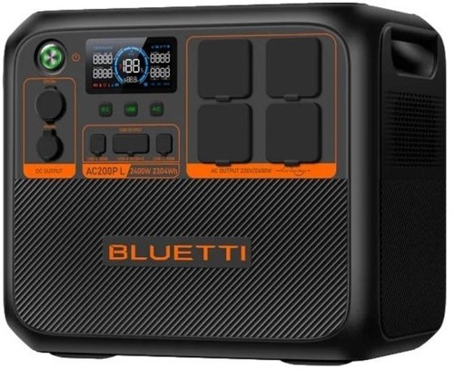 מארז תחנת כוח ניידת ופאנל סולארי Bluetti AC200PL 2304Wh + Bluetti 200W