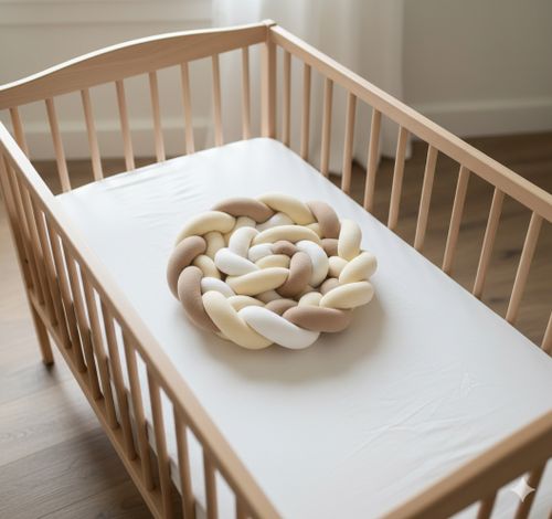 נחשוש צמה ארוך 3 מטר 100% כותנה - מוקה/שמנת