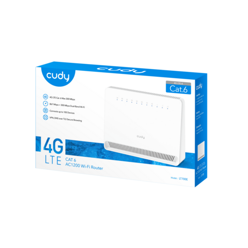  CUDY נתב שולחני AC1200 Wi-Fi 4G LTE-Cat6 Gigabit Router LT700E_EU 