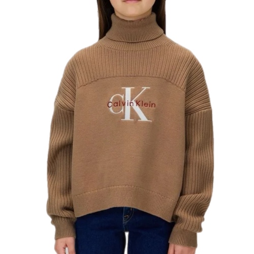 סריג CALVIN KLEIN מידות 4-16 לילדים בגוון קאמל