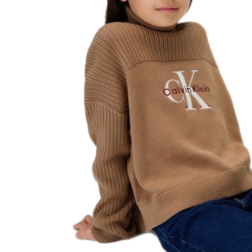 סריג CALVIN KLEIN מידות 4-16 לילדים בגוון קאמל