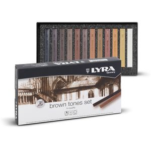 סט 12 גירי פסטל יבש גווני חום- LYRA