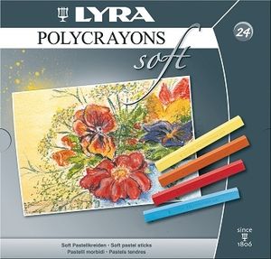 סט 24 גירי פסטל צבעוני מרובעים LYRA Polycrayons Soft
