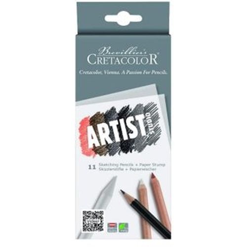 סט 10 עפרונות רישום +מפזר פחם Cretacolor