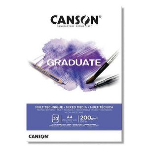בלוק 20 דף GRADUATE A4 מיקס מדיה 200 גרם.