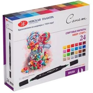 סט 24 טושים אלכוהוליים סנט פטרסבורג Sonet Brush