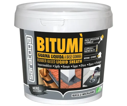 פח איטום נוזלי SARATOGA BITUMI GUAINA LIQUIDA 750 מ