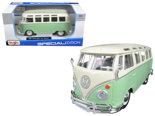 מכונית אספנות Maisto - ואן Volkswagen Van Samba Bus (קנה מידה 1:25) - ירוק
