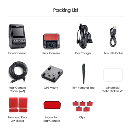 מצלמה לרכב קדמית ואחורית VIOFO A129 PLUS DUO WIFI 2K