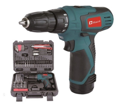 מברגה / מקדחה 12V + ביטים ואביזרים  - מערכת כלים מושלמת לקידוח והברגה - KONISHI
