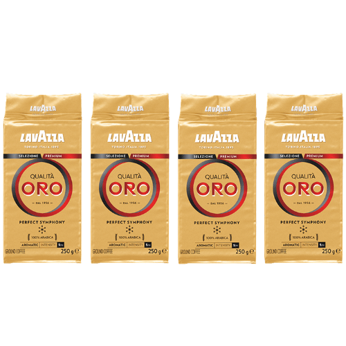 מבצע 4 יחידות קפה טחון וואקום 250 גרם Lavazza Qualita Oro