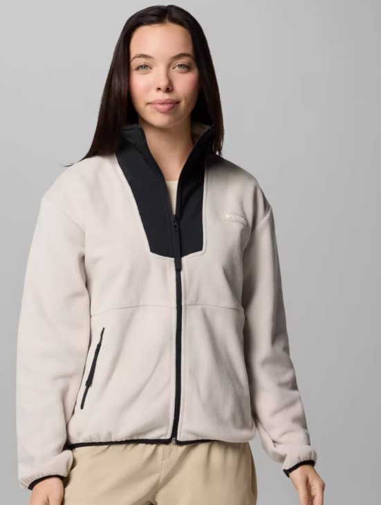 מעיל מיקרו-פליז נשים Sequoia Grove™ Full Zip Fleece Dark Stone/Black