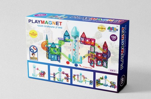 משחק מגנטים לונה פארק עם מעלית כדורים חשמלית 130 חלקים 