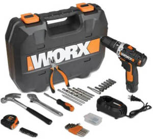 מברגה/מקדחה רוטטת 12V וסט כלים PROSUMER WORX