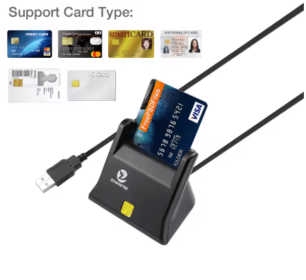 קורא כרטיסים חכם USB – מתאים לרב קו, תעודת זהות ביומטרית וכרטיסי אשראי | תואם Windows