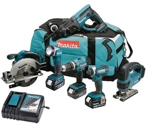 סט 6 כלים 18V נטען כולל 2 סוללות 5AH מבית MAKITA