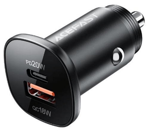 מטען רכב מתכתי דו־יציאות ACEFAST B1 mini 38W (USB-C + USB-A)
