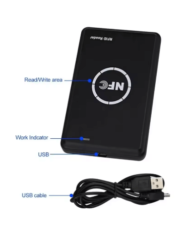 קורא כרטיסי RFID מעתיק משכפל מפתח NFC 13.56MHz 