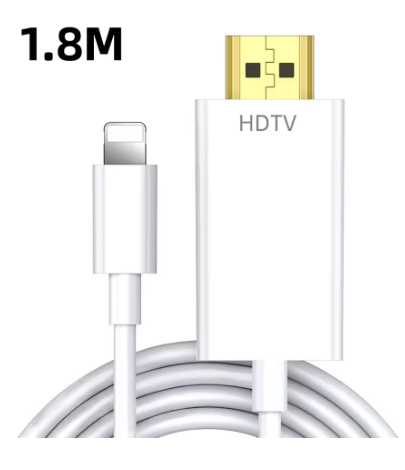 כבל אייפון lightning זכר ל-HDMI זכר באורך 1.8 מטר
