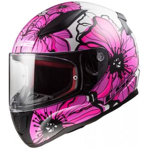 קסדה מלאה אל אס 2 רפיד לבן/ ורוד/ סגול – LS2 FF353 RAPID II POPPIES PINK