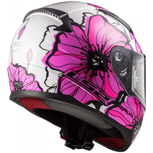 קסדה מלאה אל אס 2 רפיד לבן/ ורוד/ סגול – LS2 FF353 RAPID II POPPIES PINK