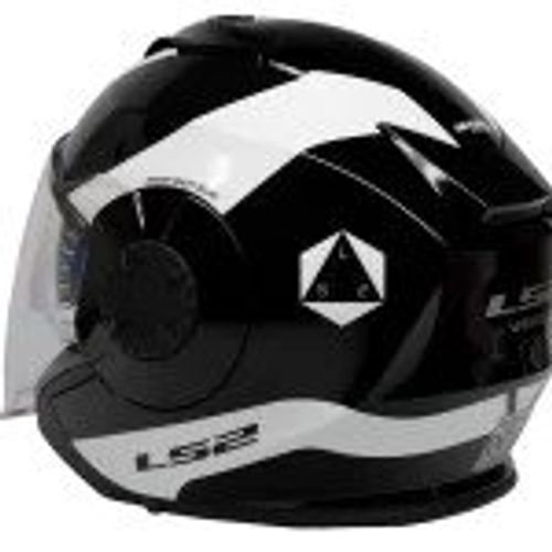 קסדת 3/4 אל אס 2 ורסו שחור/ לבן מבריק – LS2 OF570 VERSO RAVE GLOSS BLACK WHITE