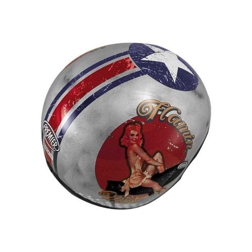 קסדה 3/4 פרימייר לבן/ אדום מט – PRIMIER VINTAGE PIN UP 8 BM GET