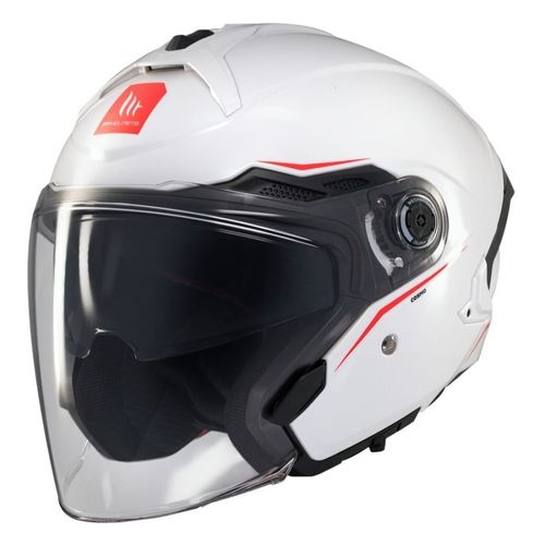 קסדה 3/4 אמ טי קוסמו לבן מבריק – MT COSMO SV SOLID WHITE GLOSS