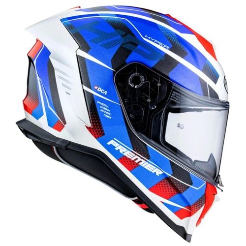 קסדה מלאה פרימייר לבן/ כחול/ אדום מבריק – PREMIER HYPER HP12