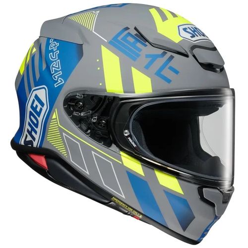 קסדה מלאה שואי אן אקס אר 2 אפור/ צהוב/ כחול – SHOEI NXR II ACCOLADE TC-10