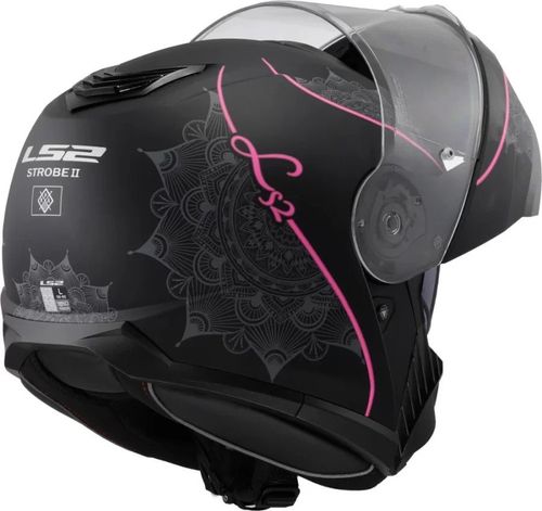 קסדה נפתחת אל אס 2 סטרוב שחור/ ורוד – LS2 FF908 STROBE II LUX BLACK PINK