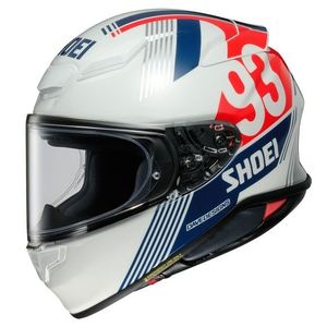 קסדה מלאה שואי אן אקס אר 2 לבן/ כחול/ אדום – SHOEI NXR II MM93 RETRO RUSH TC-10