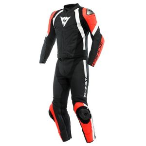 חליפת רכיבה עור 2 חלקים דיינז שחור/אדום/ לבן – DAINESE AVRO 4 LEATHER SUIT 2PCS