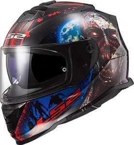 קסדה מלאה אל אס 2 סטורם שחור/ כחול/ אדום – LS2 FF800 STORM GLOSS HEART BRAINS