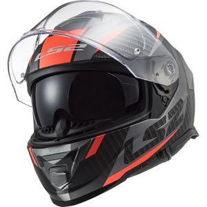 קסדה מלאה אל אס 2 סטורם אפור/ כתום – LS2 STORM FF800