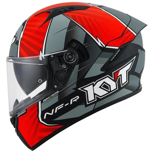 קסדה מלאה קיי ווי טי אפור/ אדום/ שחור – KYT NF-R XAVI FORES REPLICA ORIGINAL MATT BLACK /RED