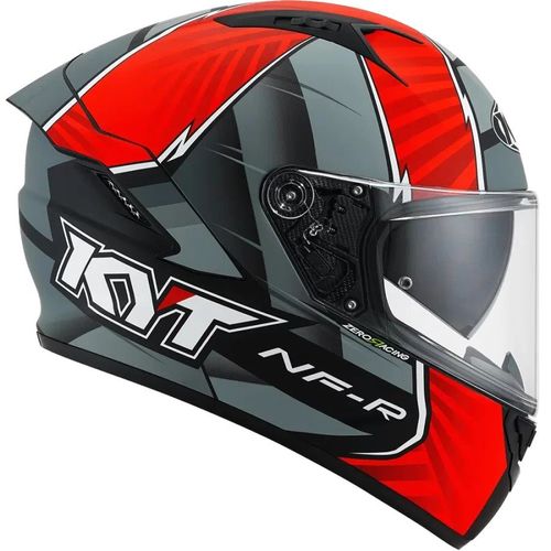 קסדה מלאה קיי ווי טי אפור/ אדום/ שחור – KYT NF-R XAVI FORES REPLICA ORIGINAL MATT BLACK /RED