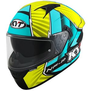קסדה מלאה קיי ווי טי צהוב/ טורקיז – KYT NF-R XAVI FORES REPLICA ORIGINAL MATT YELLOW /GREEN