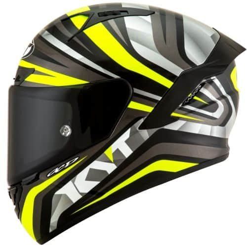 קסדה מלאה קיי ווי טי אפור/ צהוב/ שחור – KYT NX-RACE MOOD YELLOW FLUO