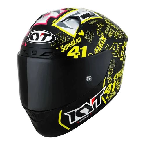 קסדה מלאה קיי ווי טי שחור/ צהוב/ ורוד – KYT NX-RACE ESPARGARO REPLICA