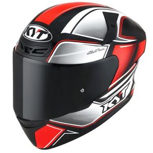 קסדה מלאה קיי ווי טי אפור/ אדום/ שחור – KYT TT COURSE TOURIST RED FLUO