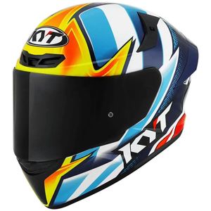 קסדה מלאה קיי ווי טי כחול/ לבן/ צהוב – KYT TT-COURSE TATI REPLICA