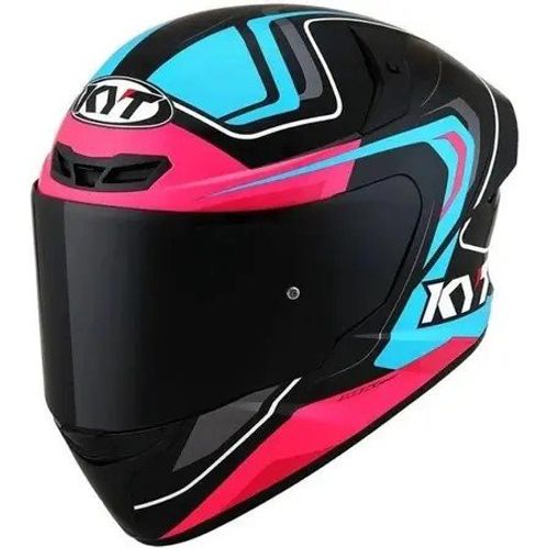 קסדה מלאה קיי ווי טי שחור/ ורוד/ כחול – KYT TT COURSE OVERTECH BLACK PINK